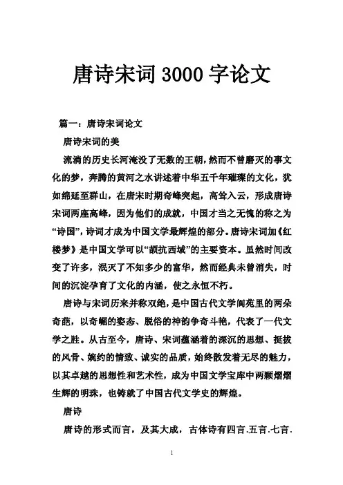 唐诗宋词3000字论文