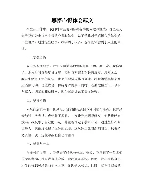 感悟心得体会范文
