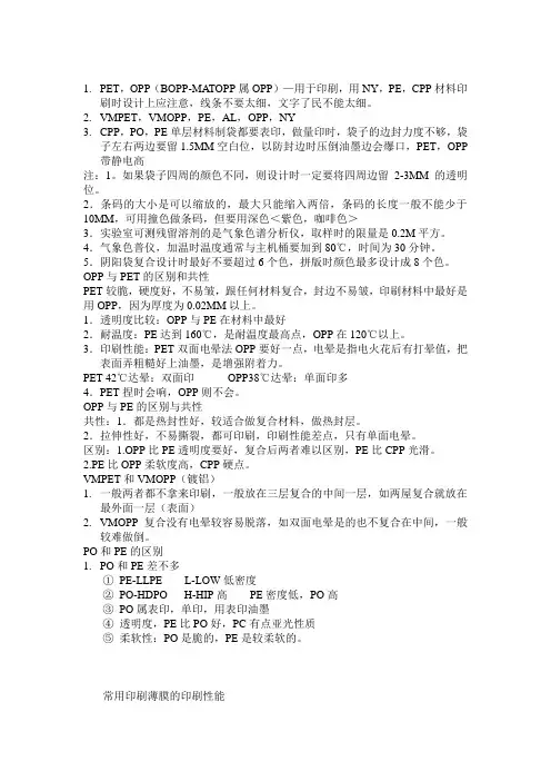 软包装材料对比介绍