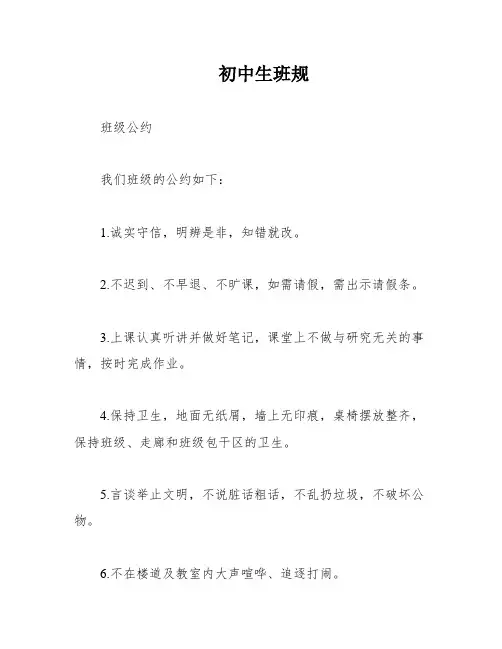 初中生班规