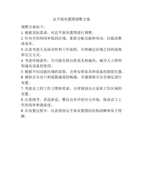 总平面布置图调整方案