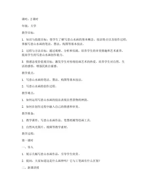 写意山水画教案大学