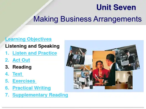 Unit 7 Making Business Arrangements 文秘专业英语课件