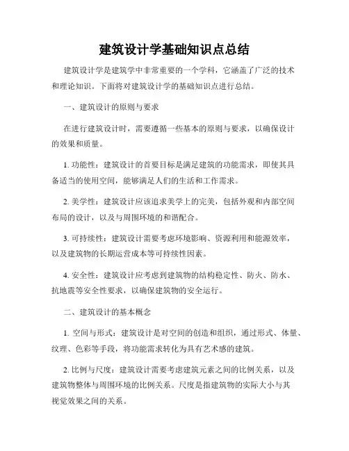 建筑设计学基础知识点总结
