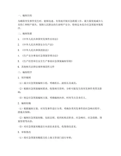 综合应急预案审批程序