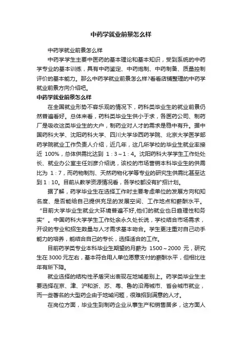 中药学就业前景怎么样