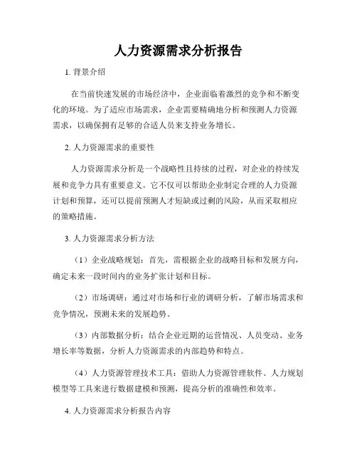 人力资源需求分析报告