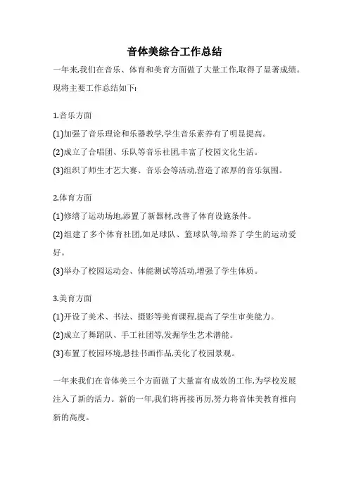 音体美综合工作总结