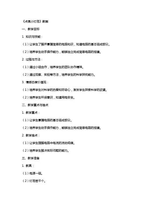 《点亮小灯泡》教案