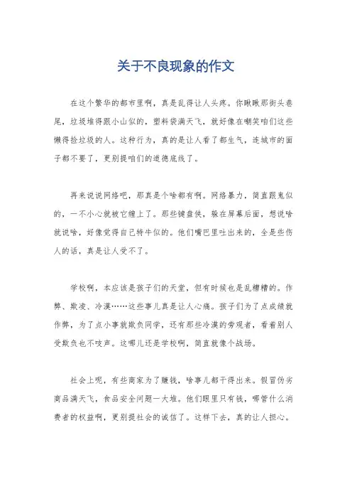 关于不良现象的作文