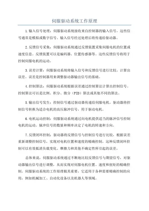 伺服驱动系统工作原理