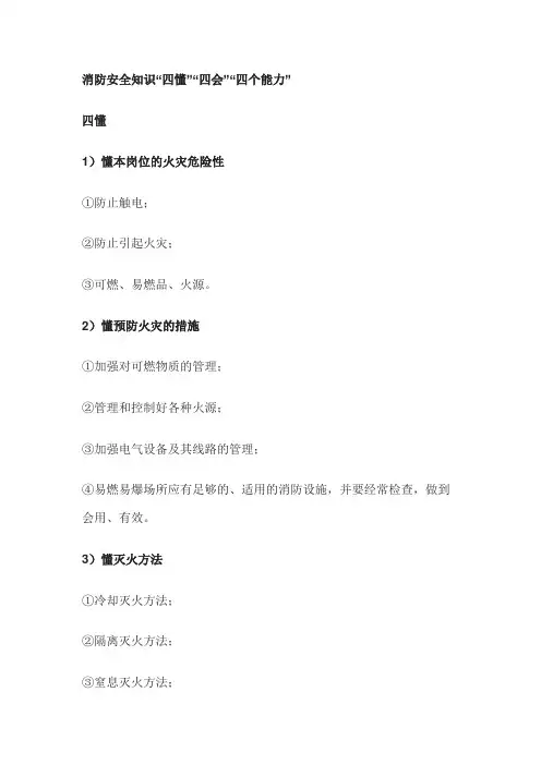 消防技能四会是指什么