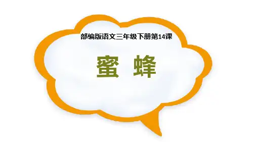 部编版三年级语文下册《蜜蜂》PPT说课课件