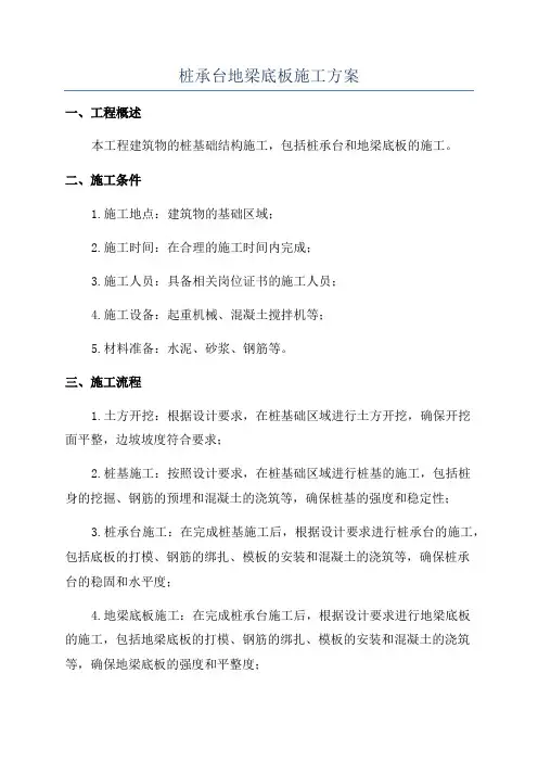 桩承台地梁底板施工方案