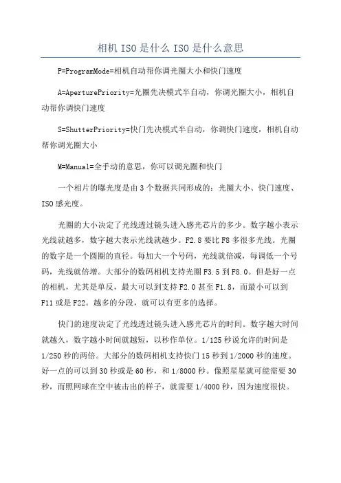 相机ISO是什么ISO是什么意思