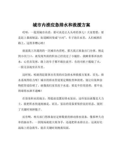 城市内涝应急排水和救援方案