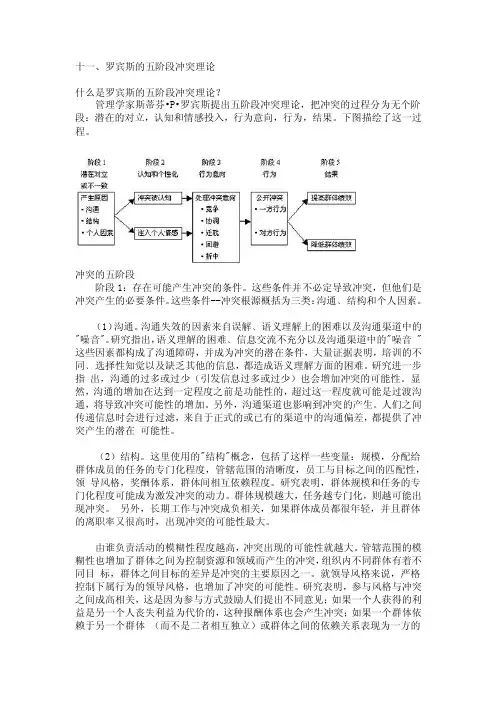11罗宾斯的五阶段冲突理论