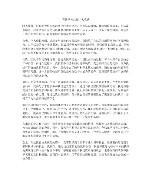 青协期末总结个人收获