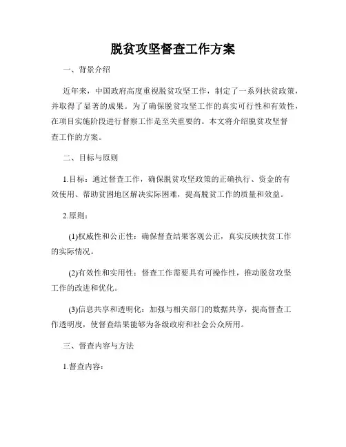 脱贫攻坚督查工作方案