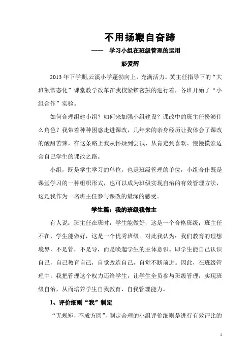3不用扬鞭自奋蹄彭爱辉发言稿