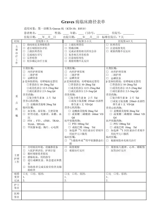 甲亢临床路径