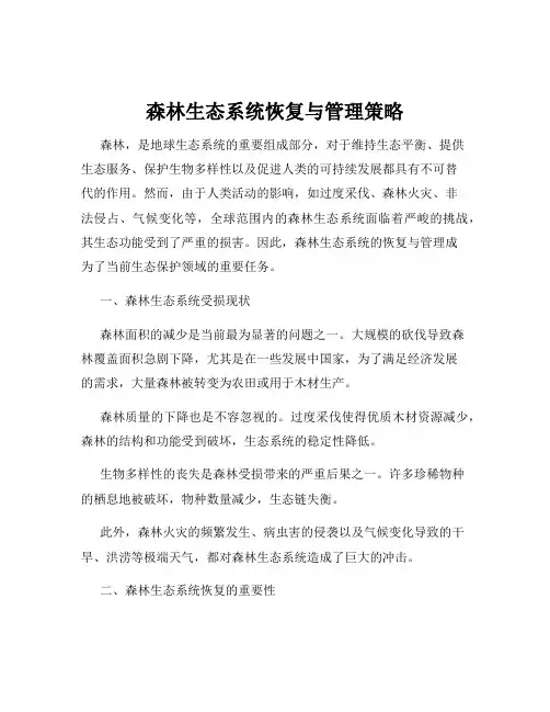 森林生态系统恢复与管理策略