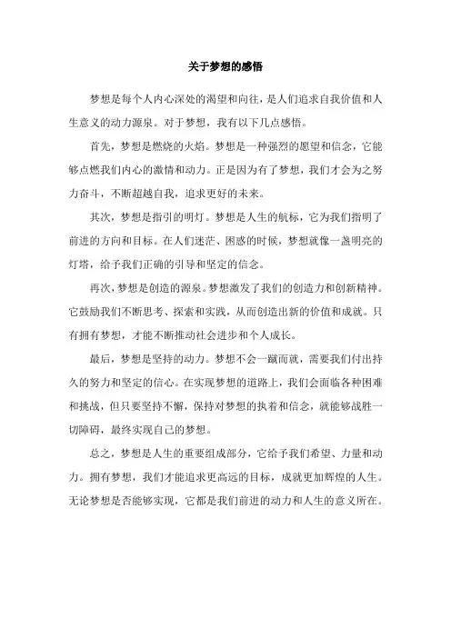 关于梦想的感悟