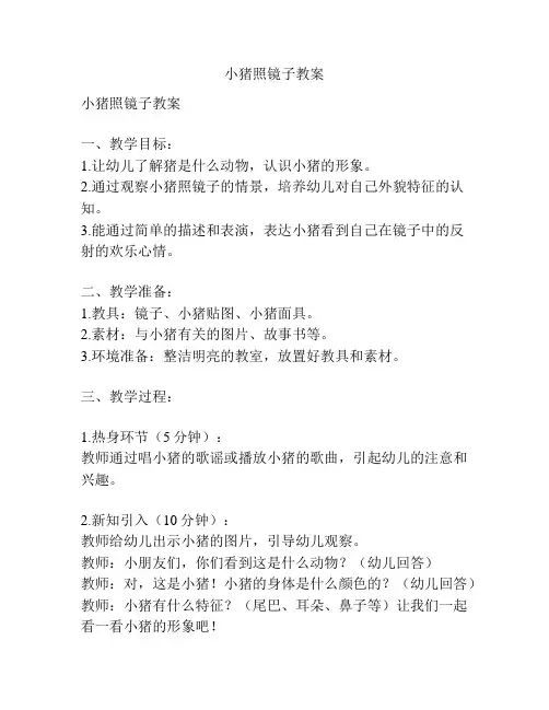 小猪照镜子教案