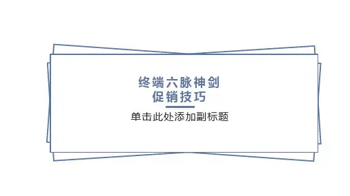 终端六脉神剑-促销技巧培训课件