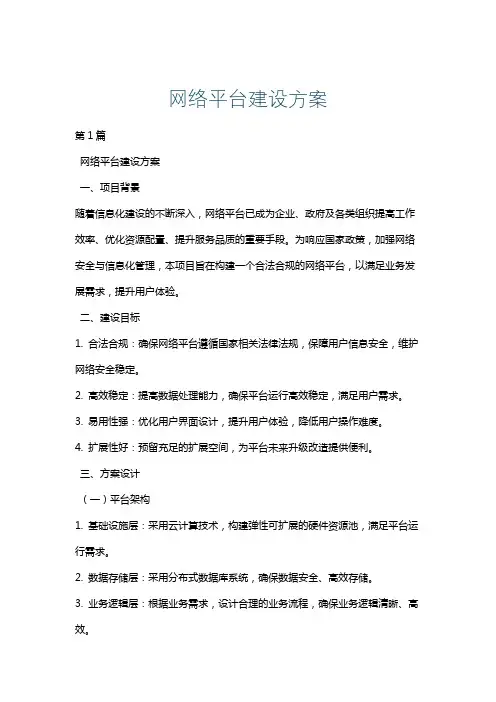 网络平台建设方案