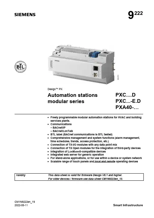 Desigo PX Automation stations modular series PXC..