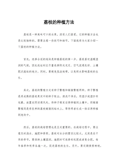 荔枝的种植方法