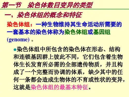 普通遗传学第七章染色体数目变异课件