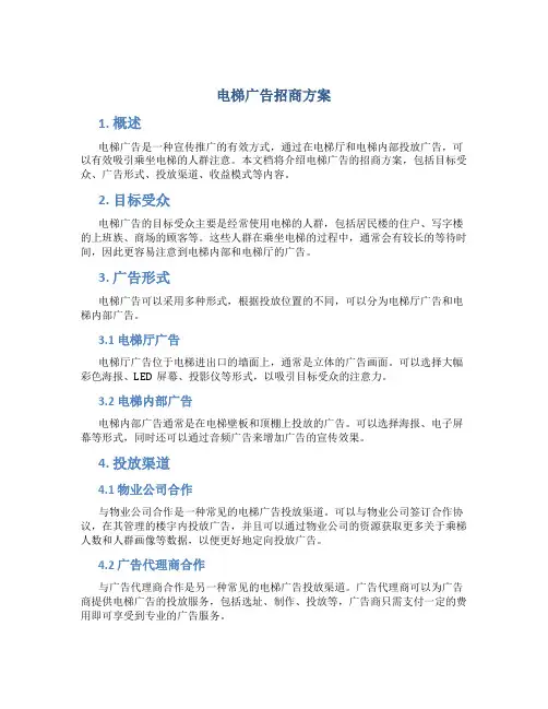 电梯广告招商方案