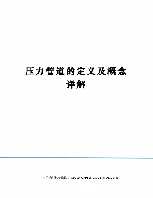压力管道的定义及概念详解(终审稿)