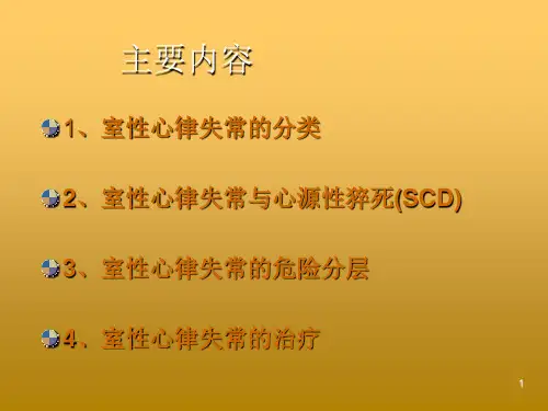 室性心律失常的危险和治疗进展PPT课件