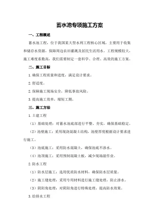 蓄水池专项施工方案