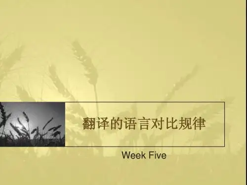 翻译的语言对比规律