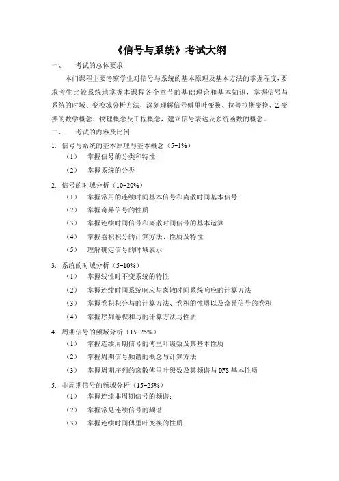 石家庄铁道大学2020年820信号与系统初试考试大纲