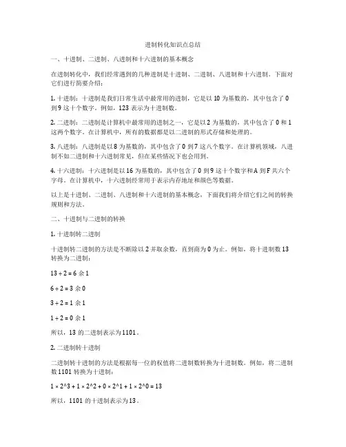 进制转化知识点总结