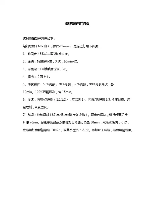 透射电镜制样流程