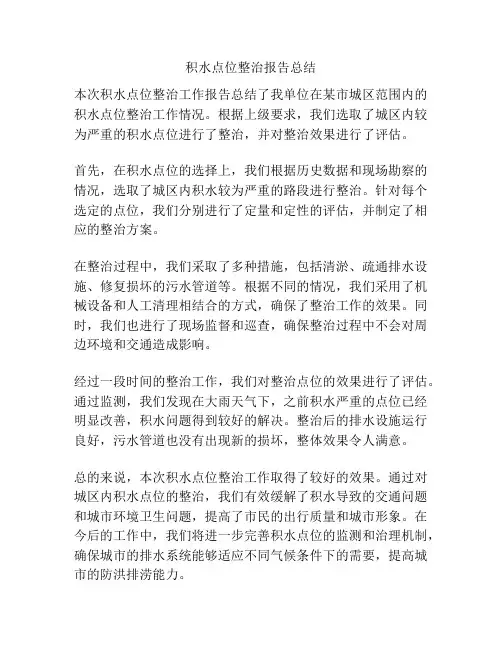 积水点位整治报告总结