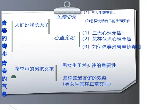 七年级政治下册第五单元青春的脚步 青春的气息复习课件鲁教版