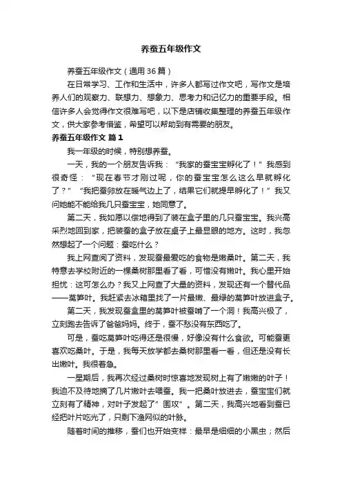 养蚕五年级作文