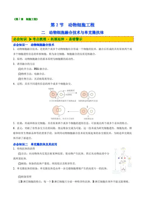 动物细胞融合技术与单克隆抗体(教师版)-高中生物同步精品讲义(选择性必修三)
