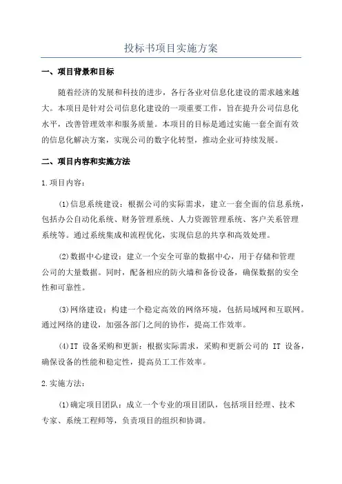 投标书项目实施方案