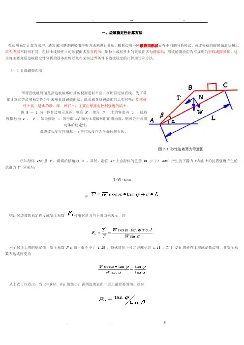 边坡稳定性计算方法