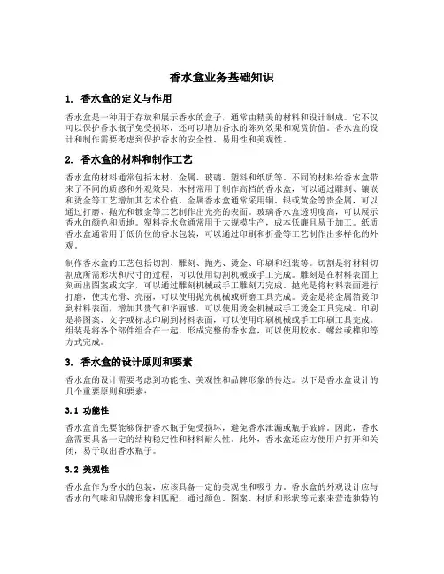 香水盒业务基础知识