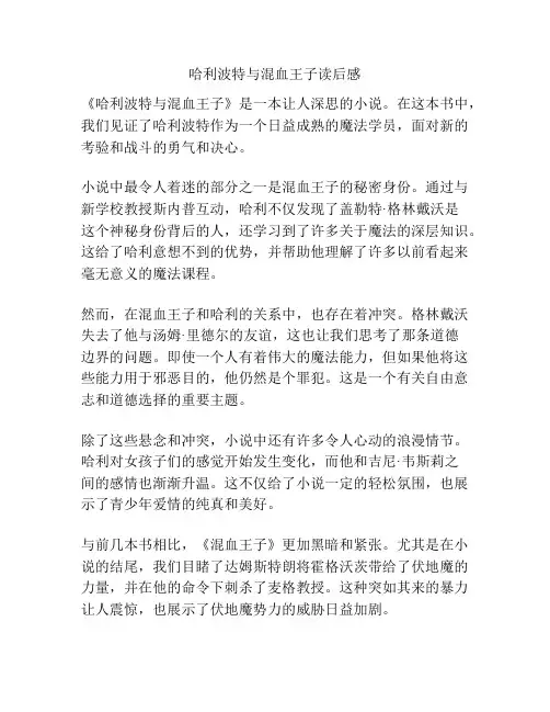 哈利波特与混血王子读后感