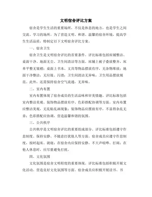 文明宿舍评比方案